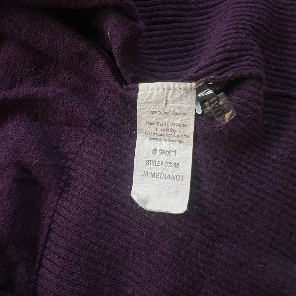 Amelia Women’s Purple Cardigan M Jewel Tone Classic Minimalist Dark Academia - Picture 4 of 7